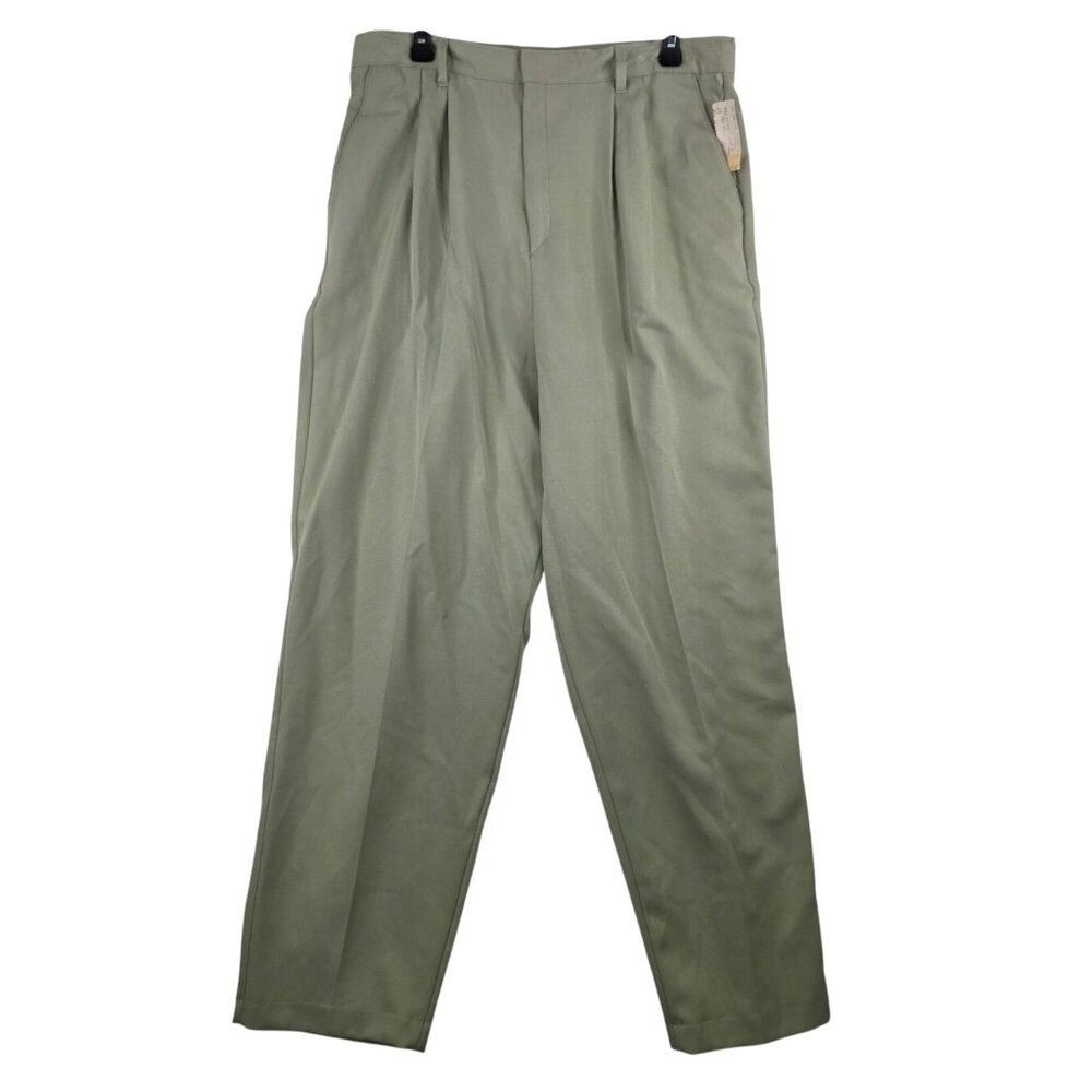 Vintage I.C. Isaacs High Rise Pants 16 Green Deadstock Old Money European USA